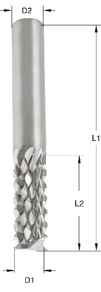 Carbon-Fräser Z2 · zum Nuten · GR verzahnt