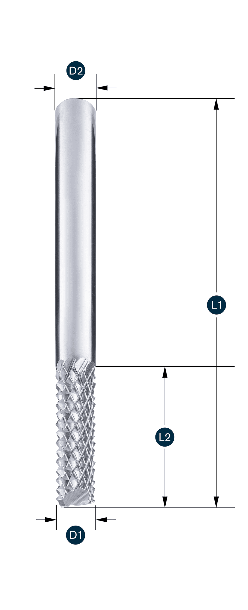 Carbon-Fräser Z2 · Umfangsschneide - schiebend