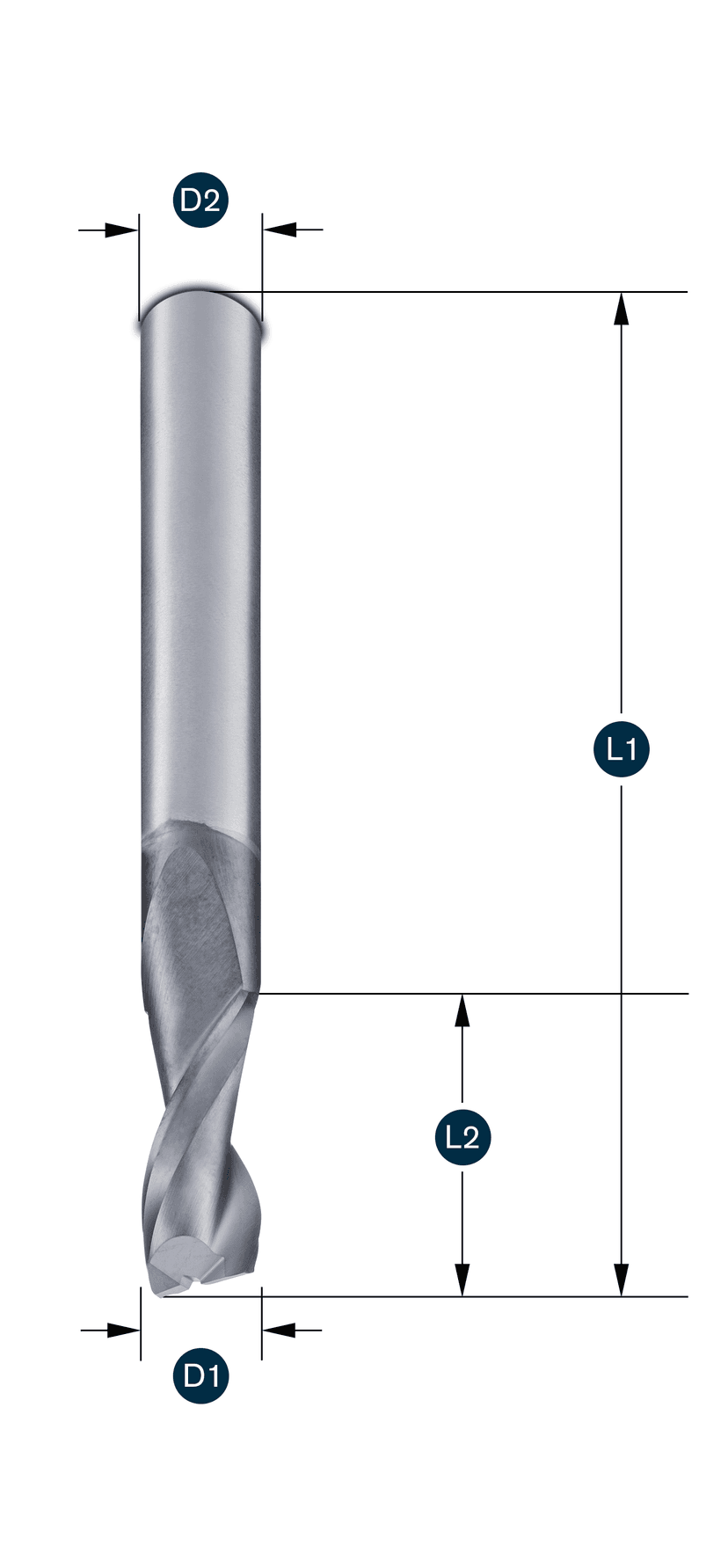 Fiber-Line-Schaftfräser Z2 · zentrumschneidend