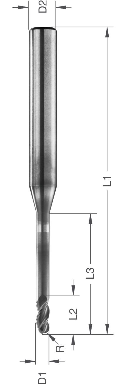 Dental-Radiusfräser Z3 ZR rechts-rechts