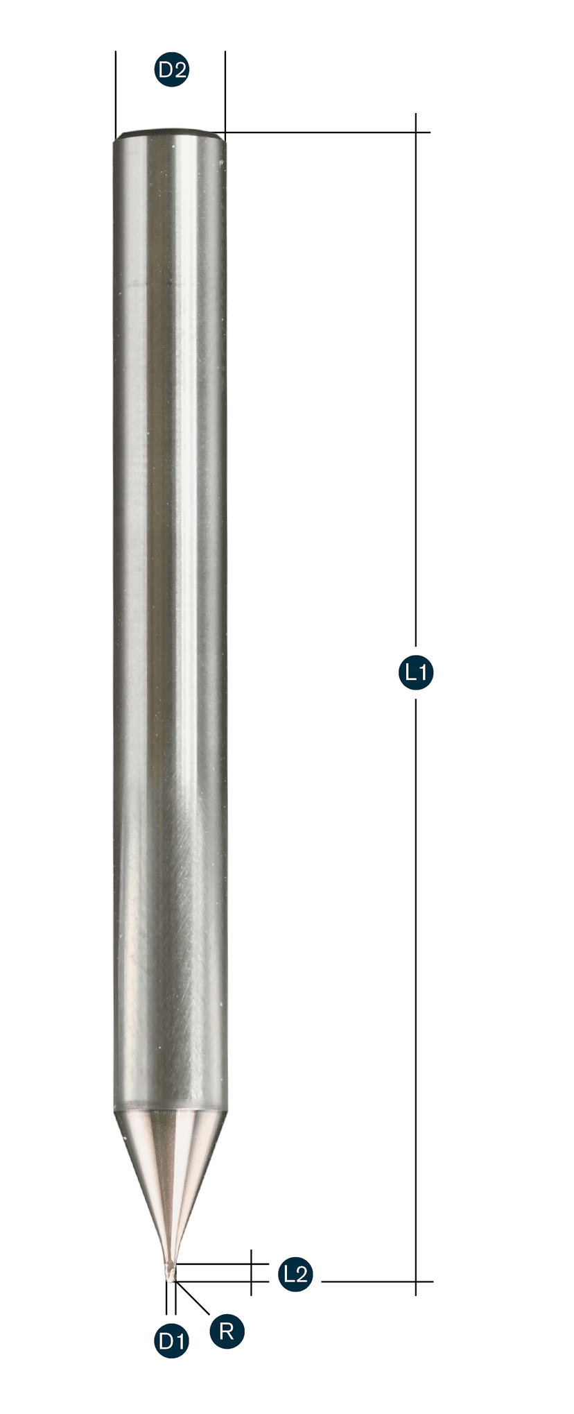 Mini-Kugelfräser Z3 rechtsdrall - rechtsschneidend