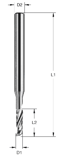 ECO-Line VHM-Schaftfräser Z1 ZR rechts-rechts